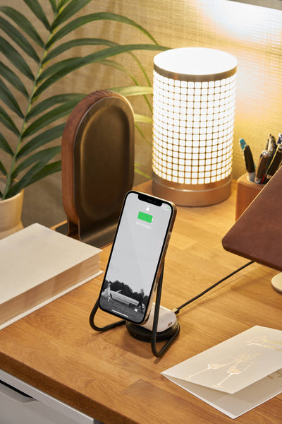 MAG:2 Leather Wireless Charger Stand - Bone