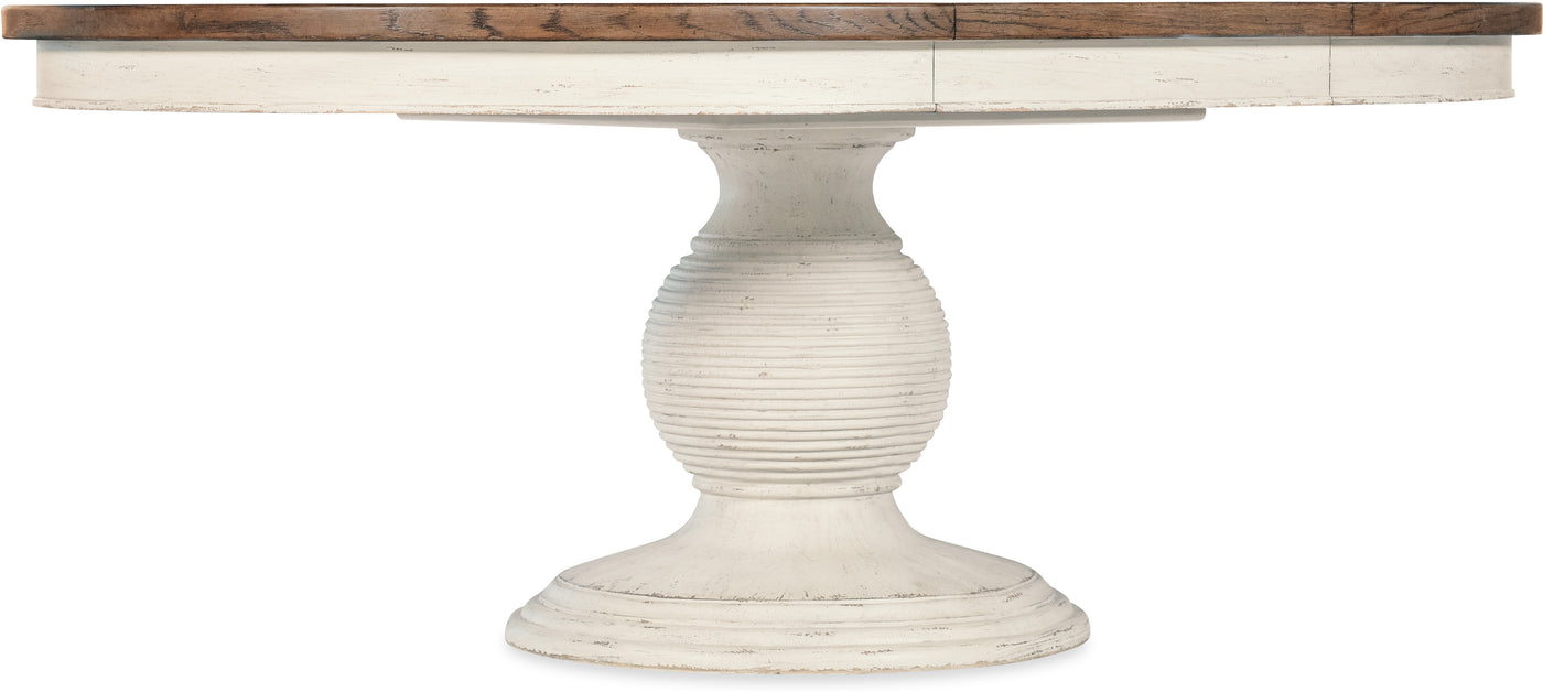 Casual Dining Americana Round Pedestal Dining Table w/1-22in leaf by Hooker Furniture