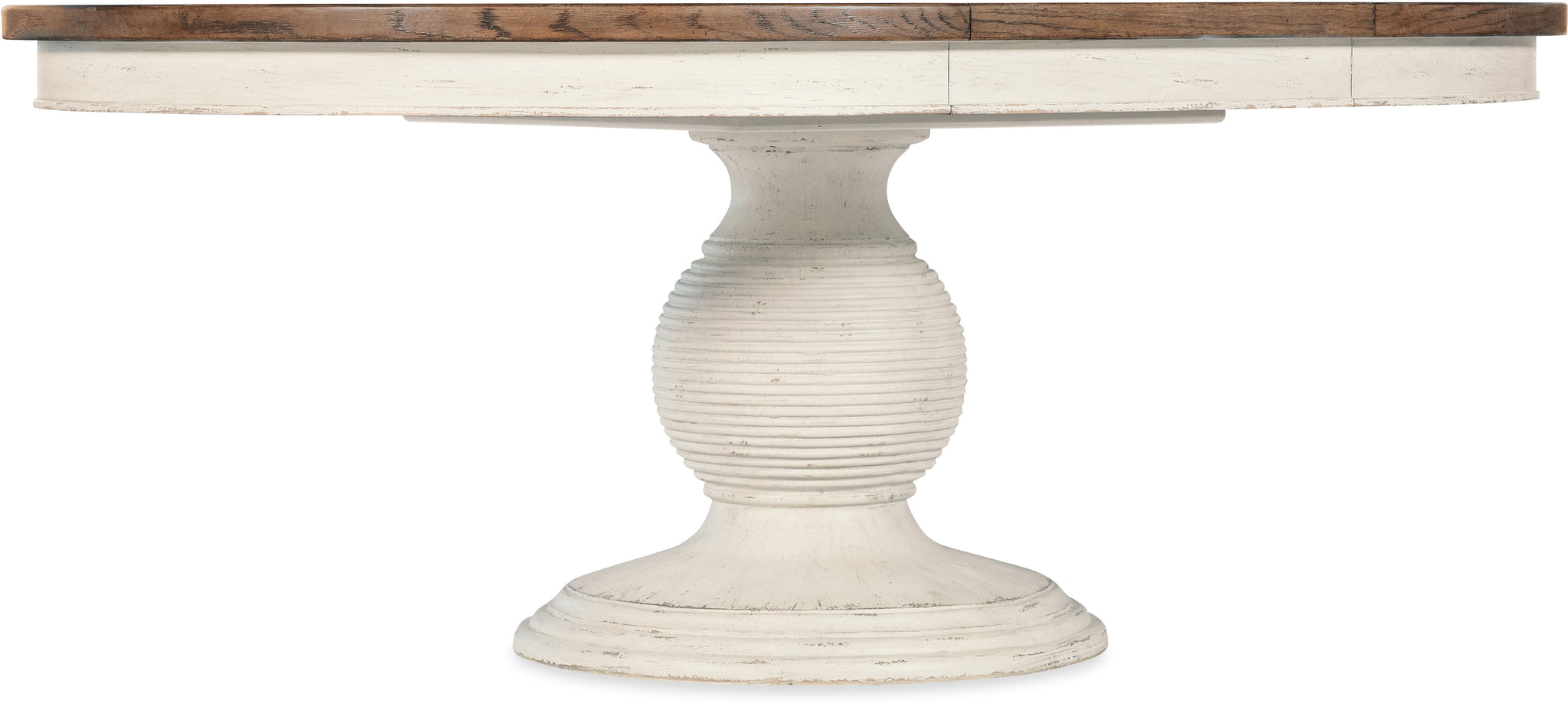 Casual Dining Americana Round Pedestal Dining Table w/1-22in leaf by Hooker Furniture *
