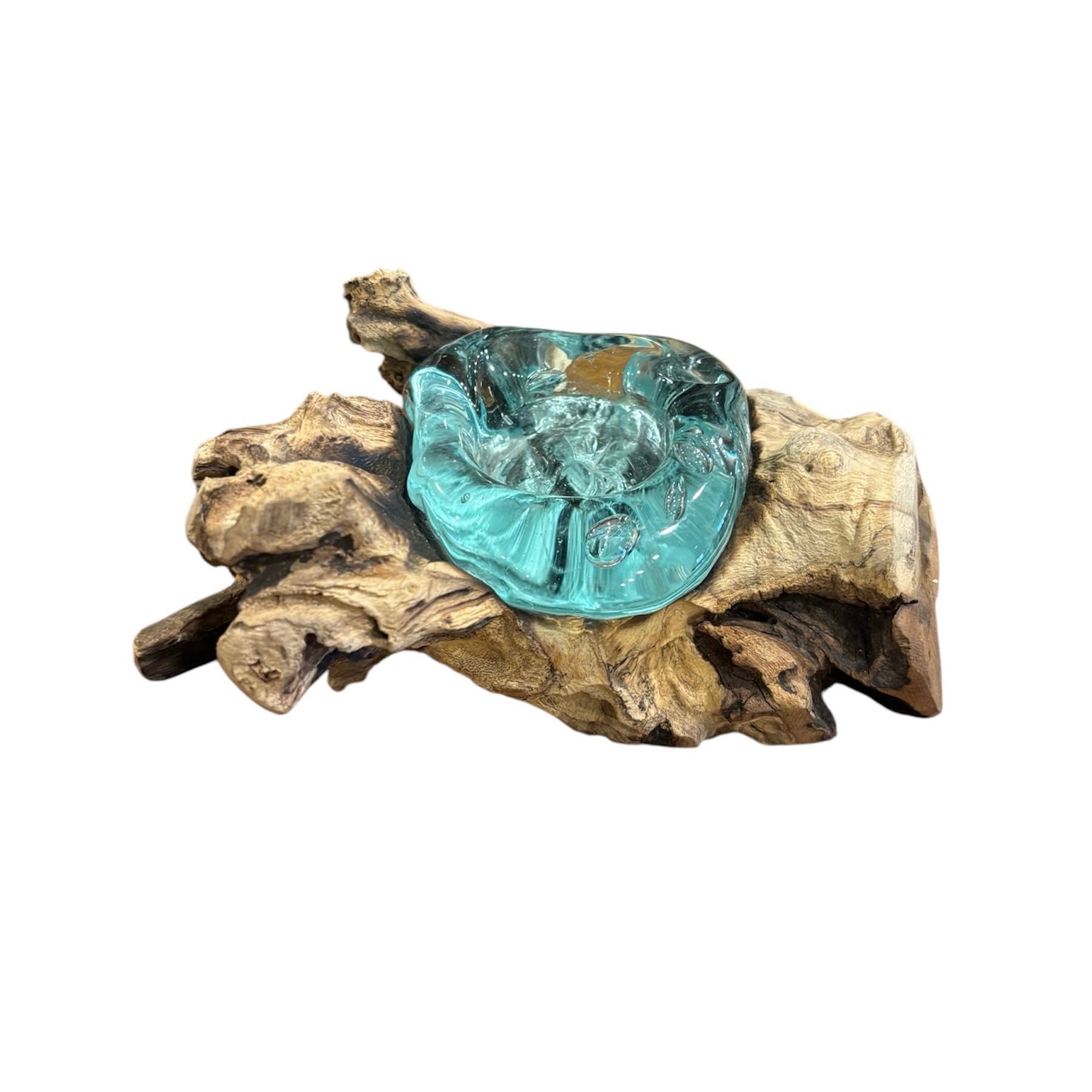 Votive/Candle Holder Driftwood & Glass *