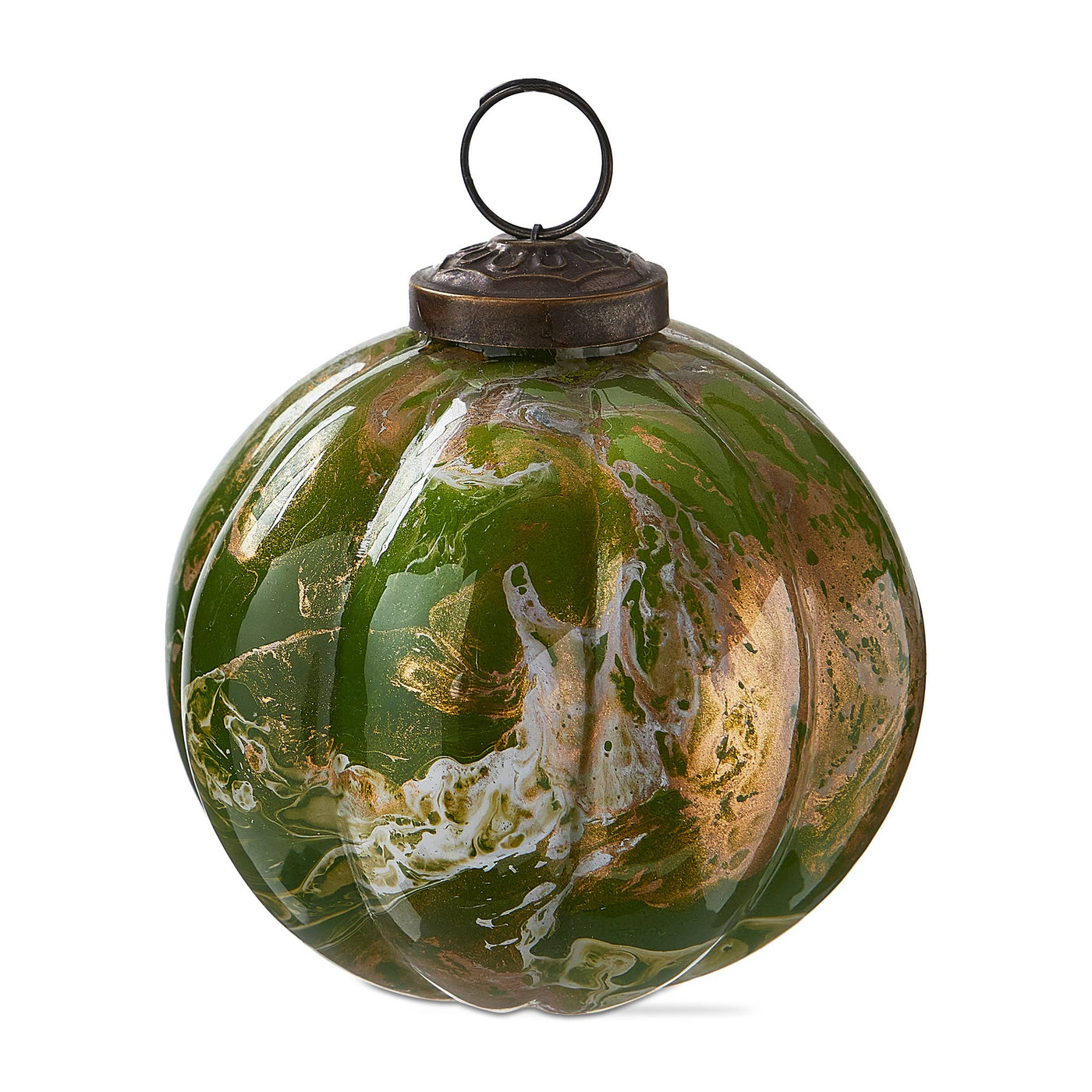 Marble Christmas Ornament 3 In - Green Multi