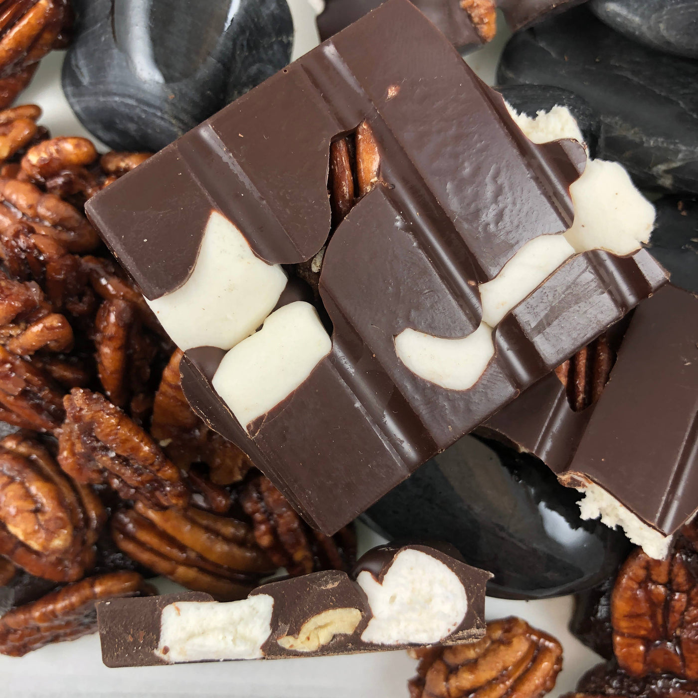 Vegan Rocky Road Bar - Organic Fair Trade Dark Chocolate