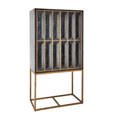 HORN INLAY BAR CABINET-BLACK/ANTIQUE BRASS by Global Views