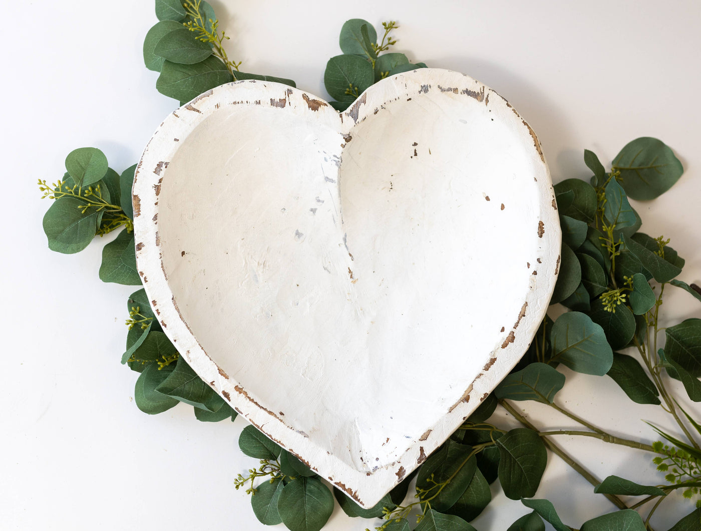 Large Wood Heart Bowl: Natural / 15x16x4