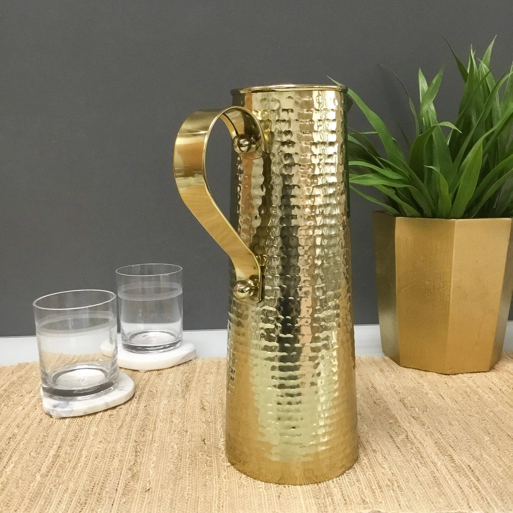 Gold Hammered Pitcher *