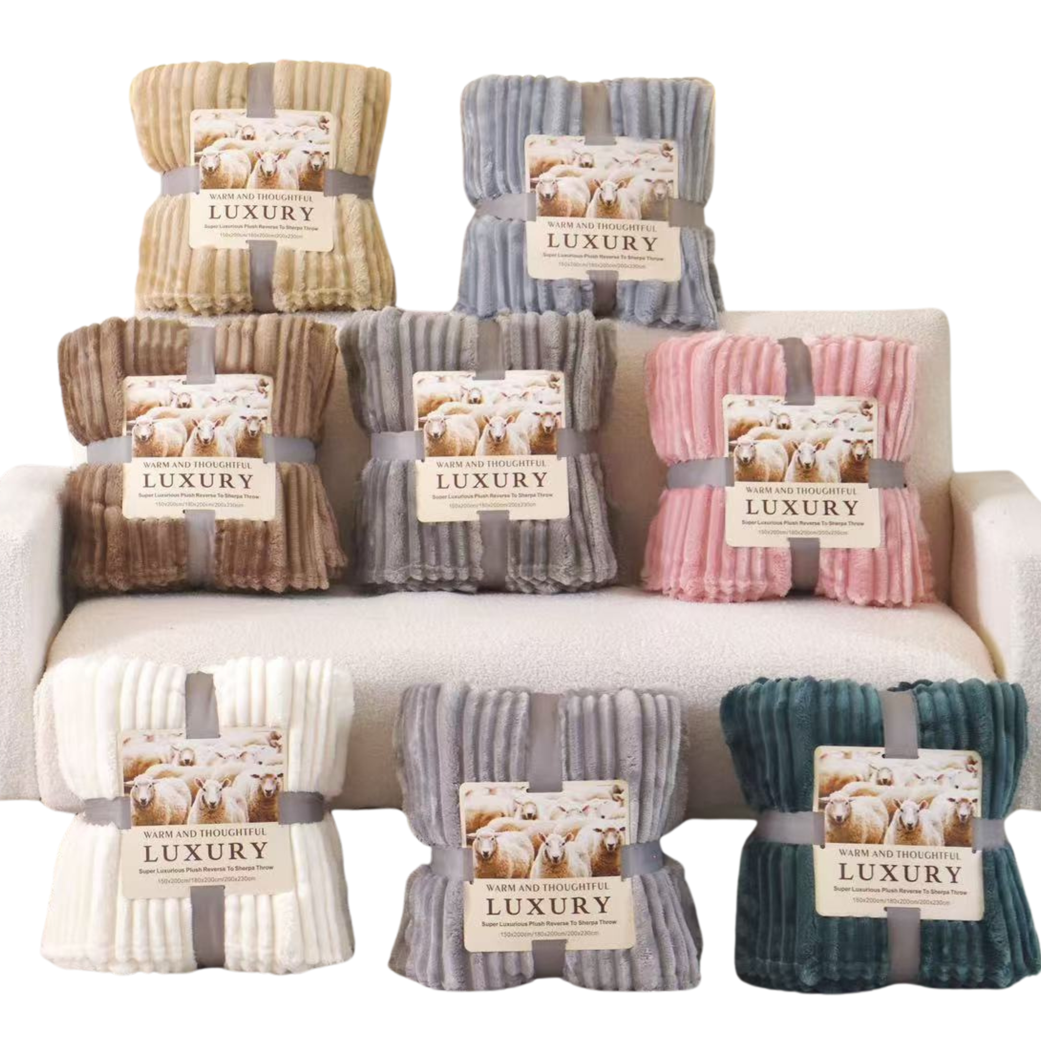 Plush Flunnel Throw – Ultra Soft Ribbed Blanket Texture *
