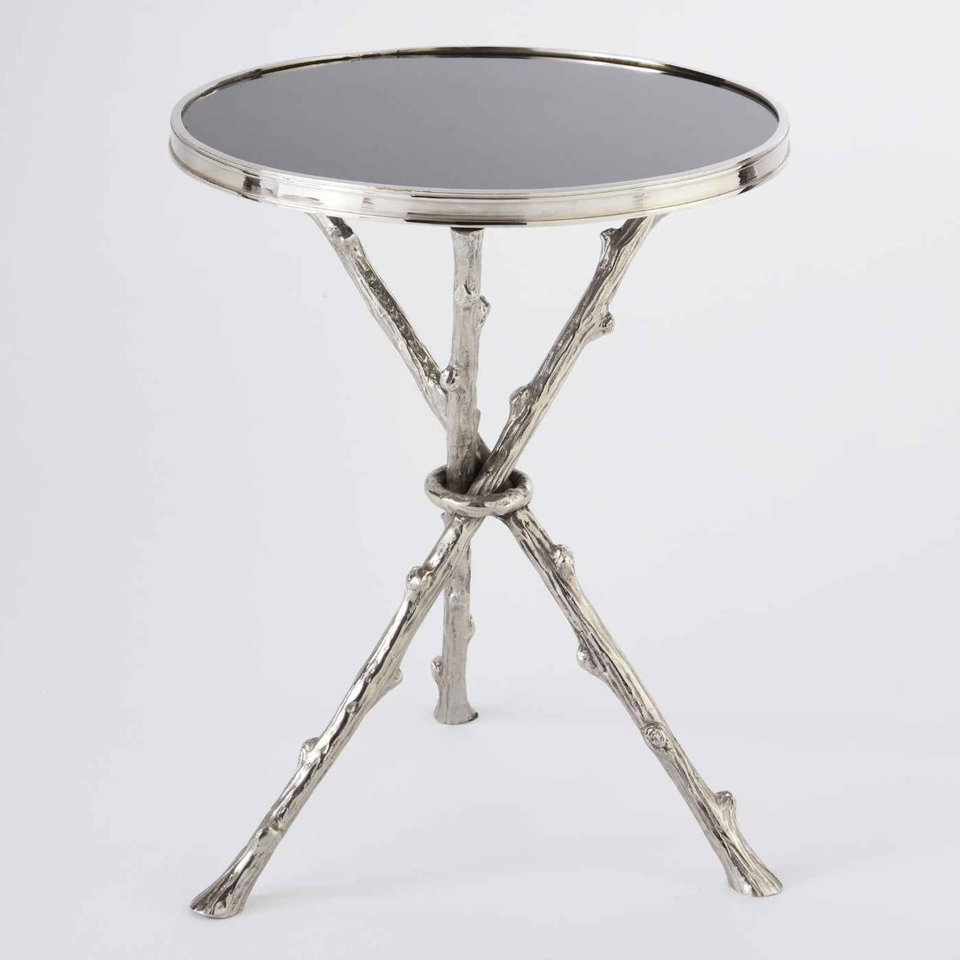 TWIG TABLE-NICKEL W/BLACK GRANITE TOP