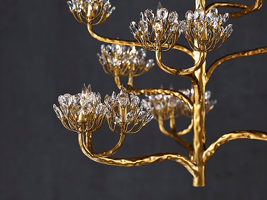 Agave Americana Gold Chandelier by Currey & Co.