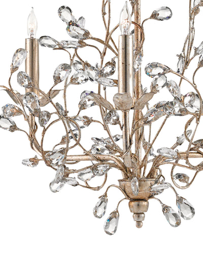 Crystal Bud Small Silver Chandelier by Currey & Co.