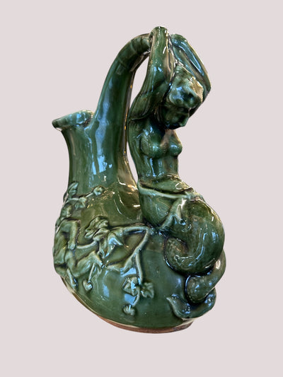 SHI WAN WARE Chinese Ceramic Pottery Vase Pitcher Mermaid Cherub Devil Gargoyle