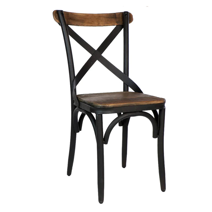 Crossroads Chair with Iron Back by Blue Ocean Traders