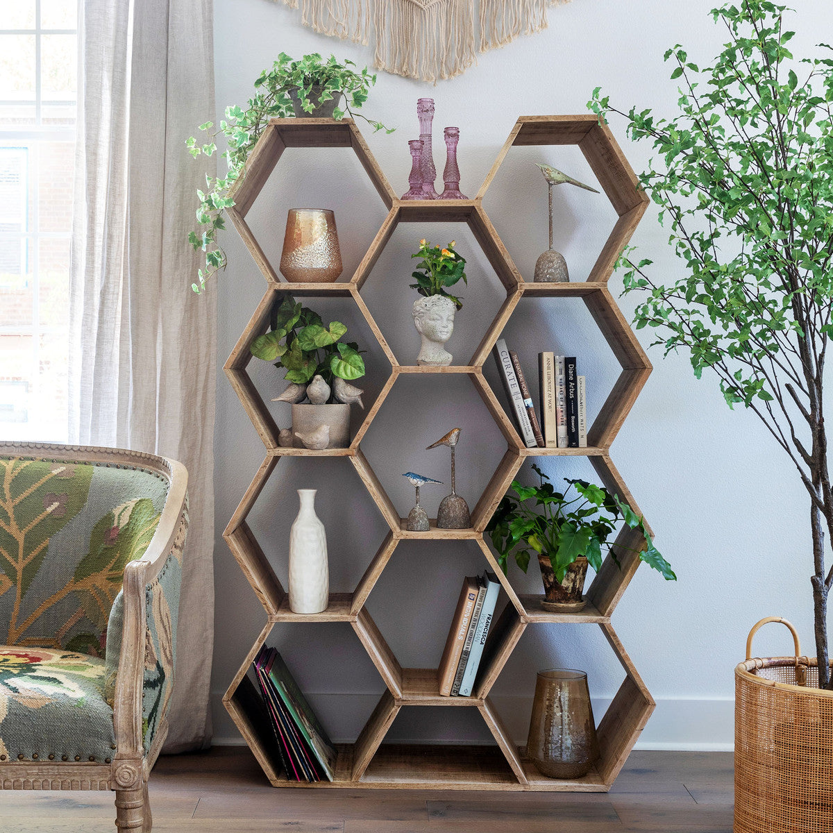 Honeycomb Wooden Etagere by Park Hill *