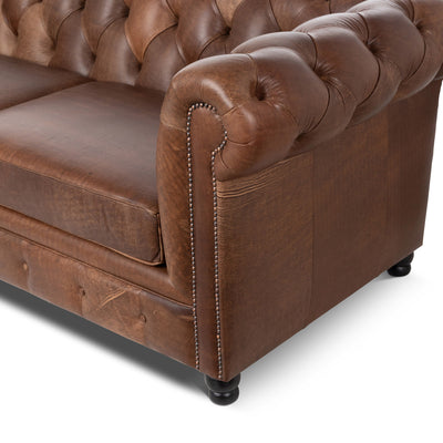 Barrington Tufted Leather Sofa, Vintage Umber by Park Hill