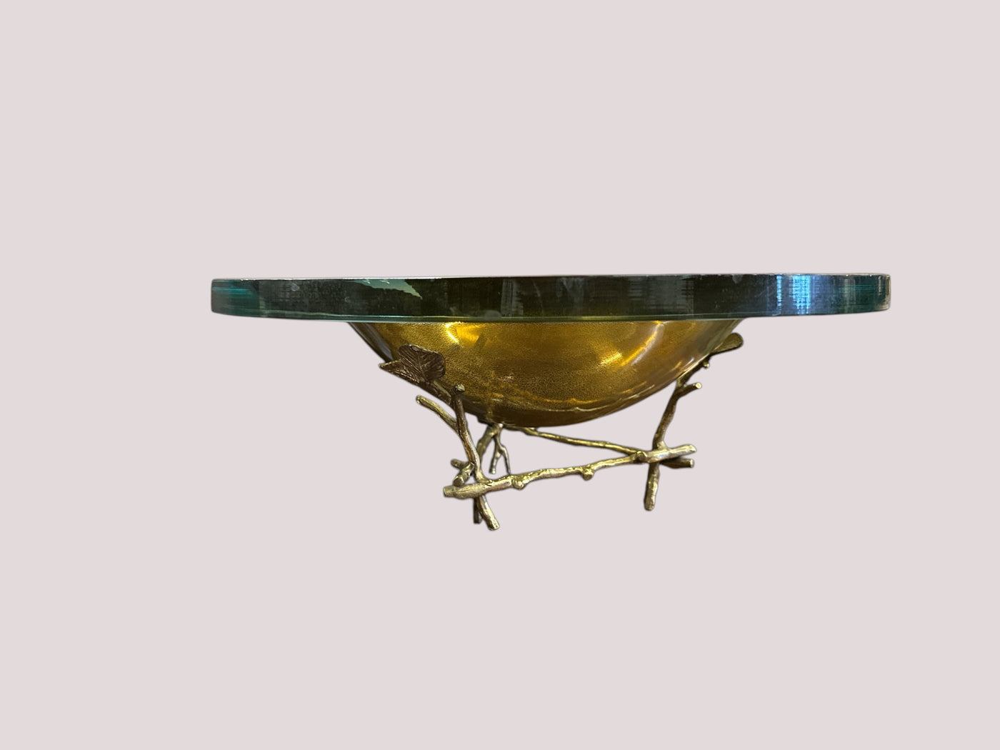 Golden Glass Art Bowl, 1990s