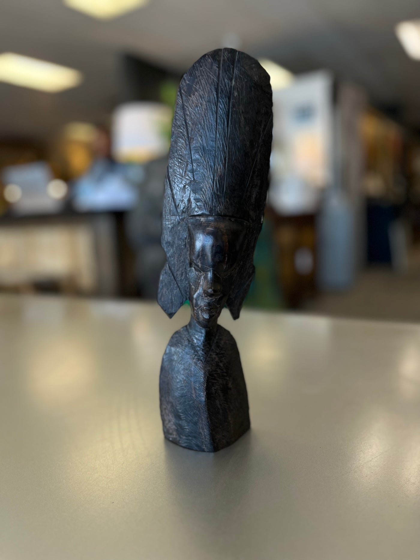 Vintage African Tribal Hand Carved Ebony Woman