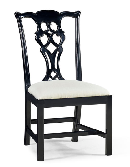 Reimagined Spark Chippendale Black Side Chair by Jonathan Charles