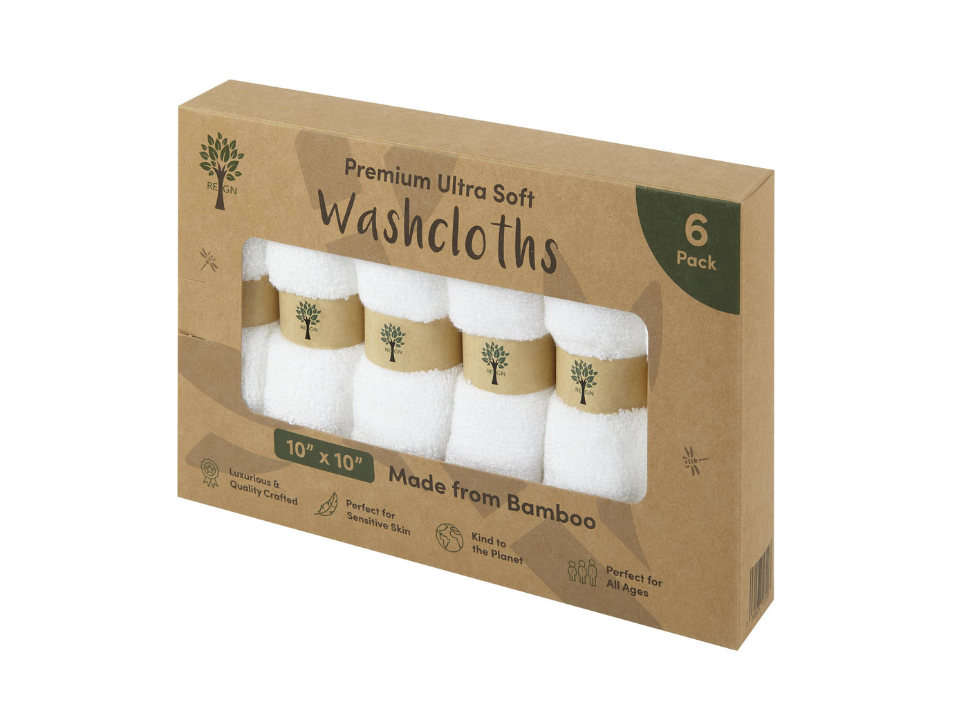 Bamboo Face Cloths - 6 Pack