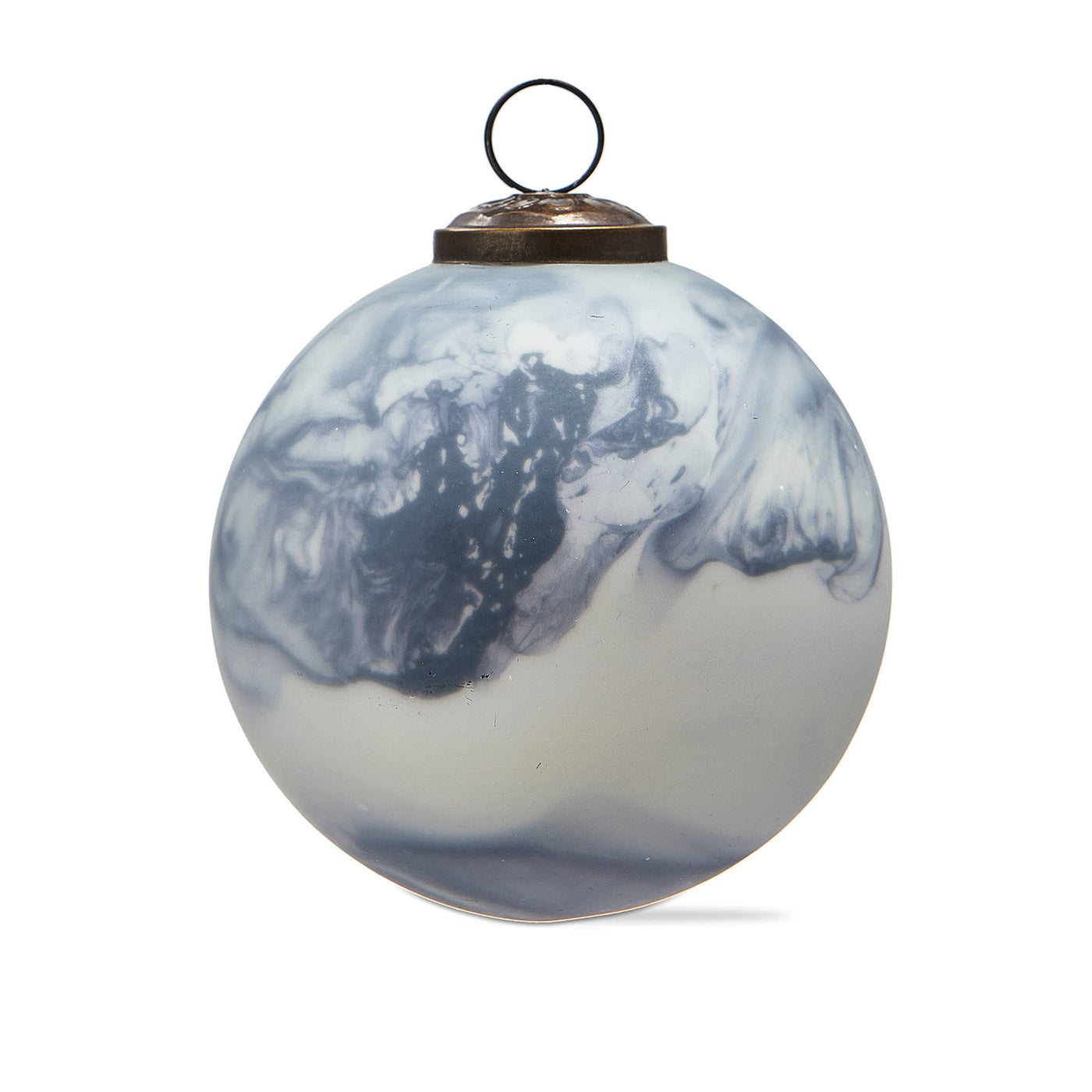 Marble Christmas Ornament 4 In - Gray