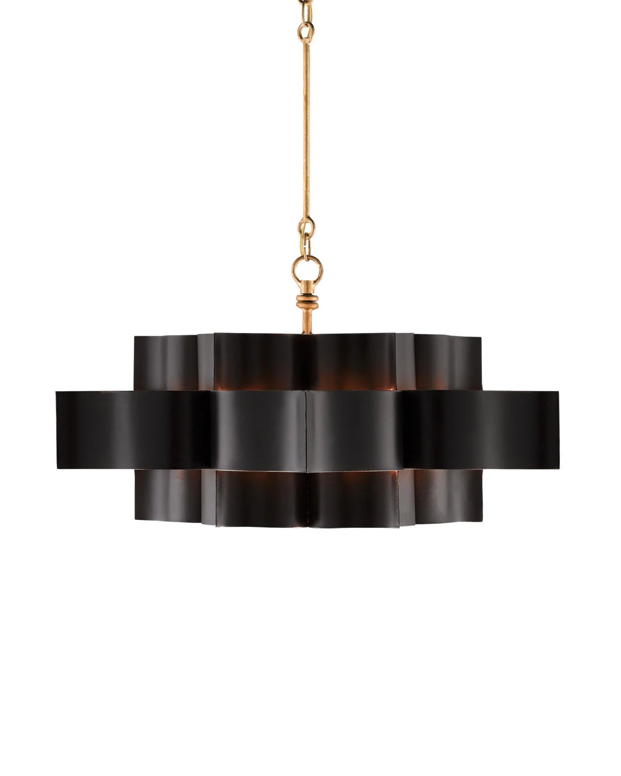 Grand Lotus Large Black Chandelier by Currey & Co.