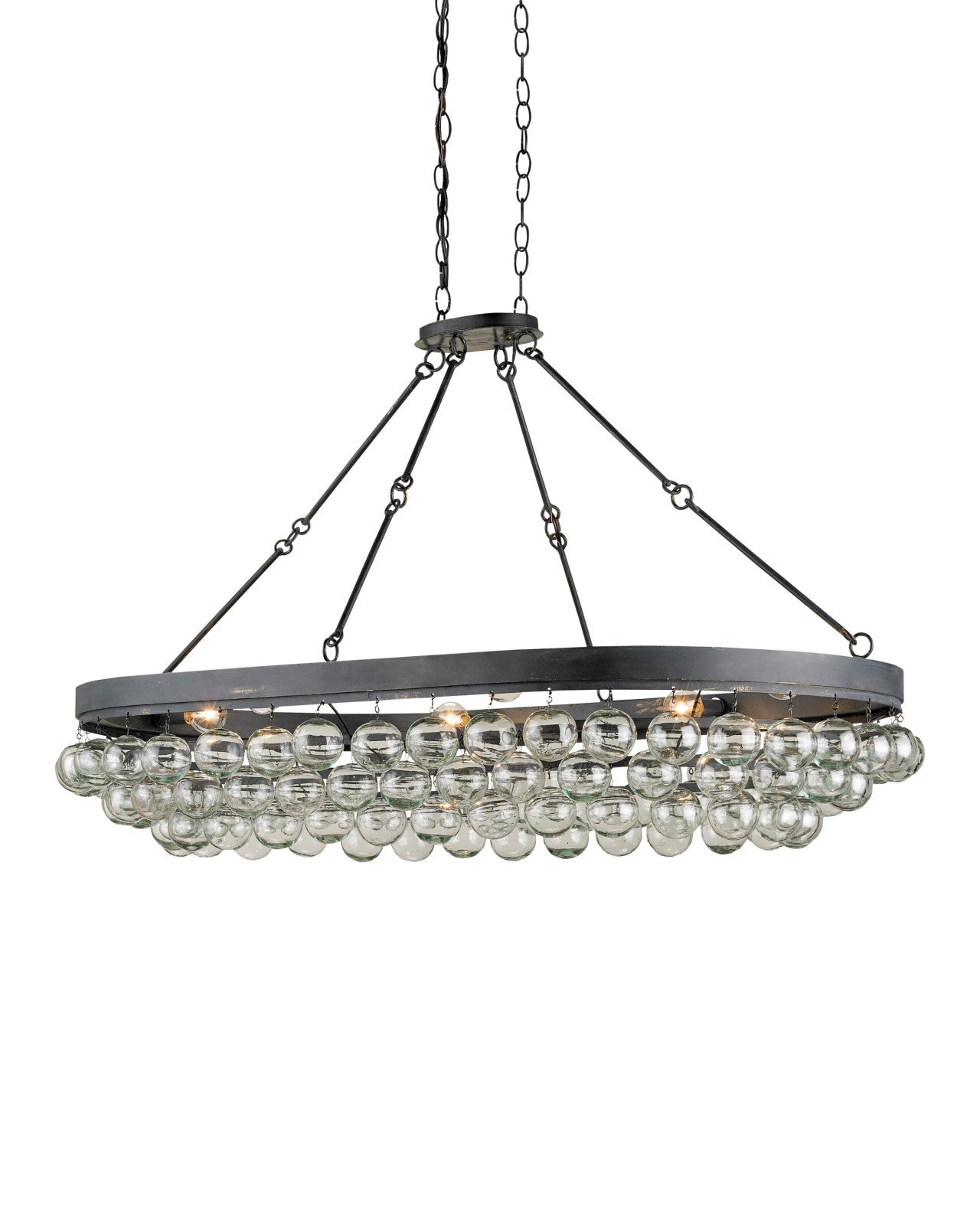 Balthazar Glass Oval Chandelier By Currey & Co. *