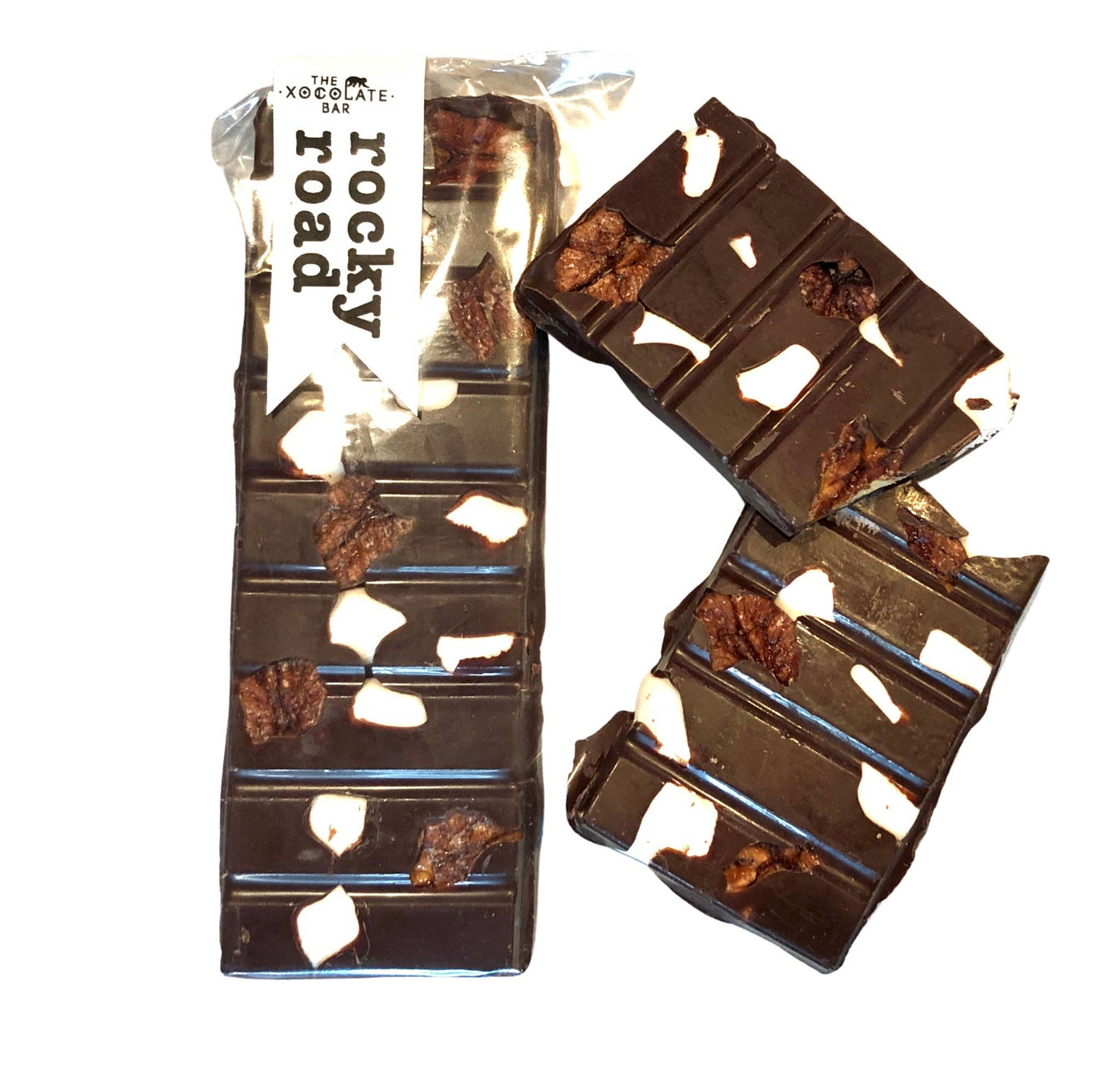 Vegan Rocky Road Bar - Organic Fair Trade Dark Chocolate