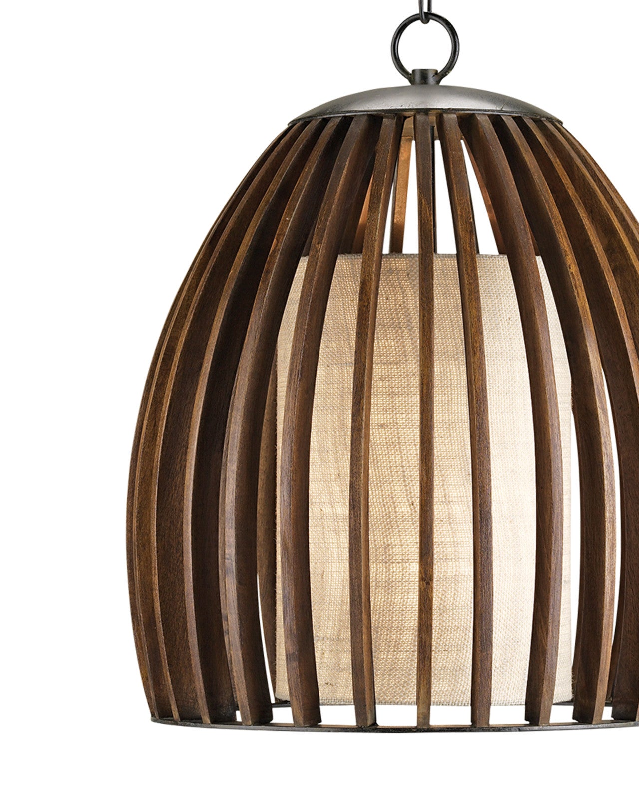 Carling Wood Pendant by Currey & Co.