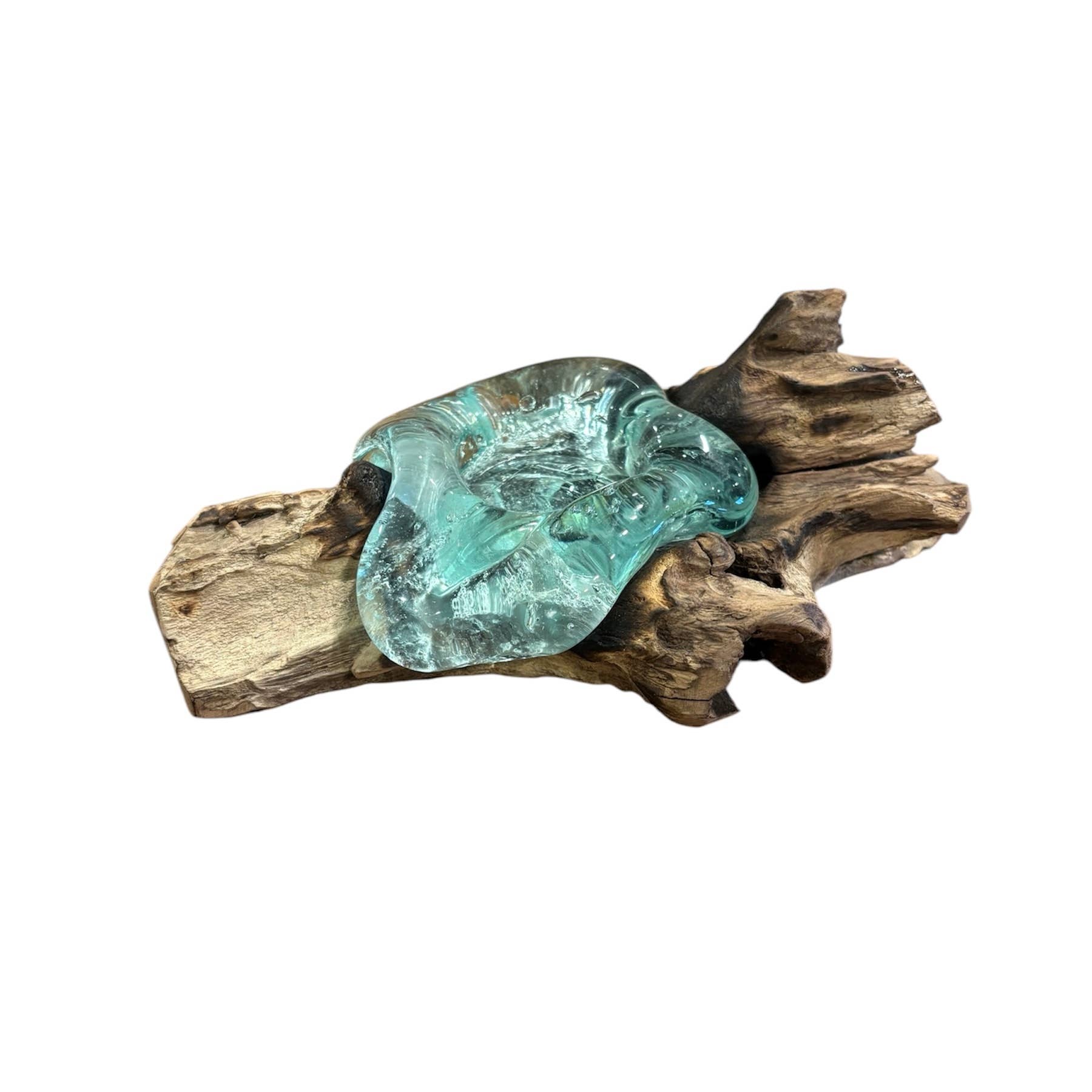 Votive/Candle Holder Driftwood & Glass *