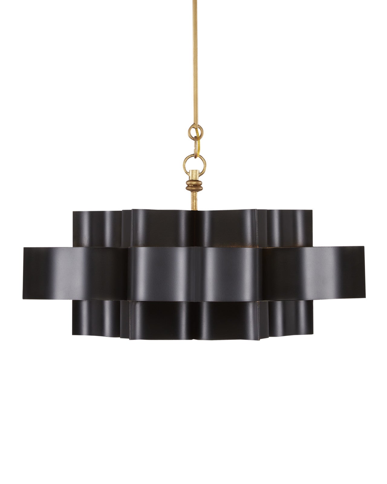 Grand Lotus Small Black Chandelier by Currey & Co.
