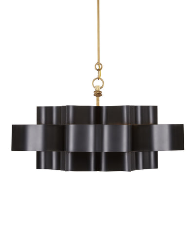 Grand Lotus Small Black Chandelier by Currey & Co.