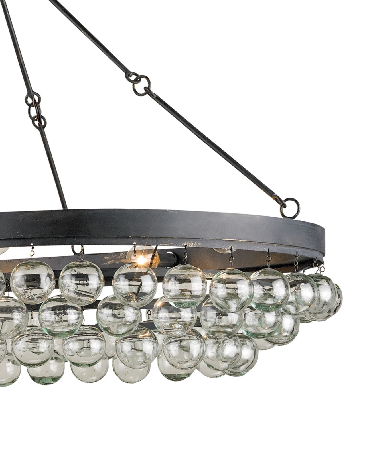 Balthazar Glass Oval Chandelier By Currey & Co. *