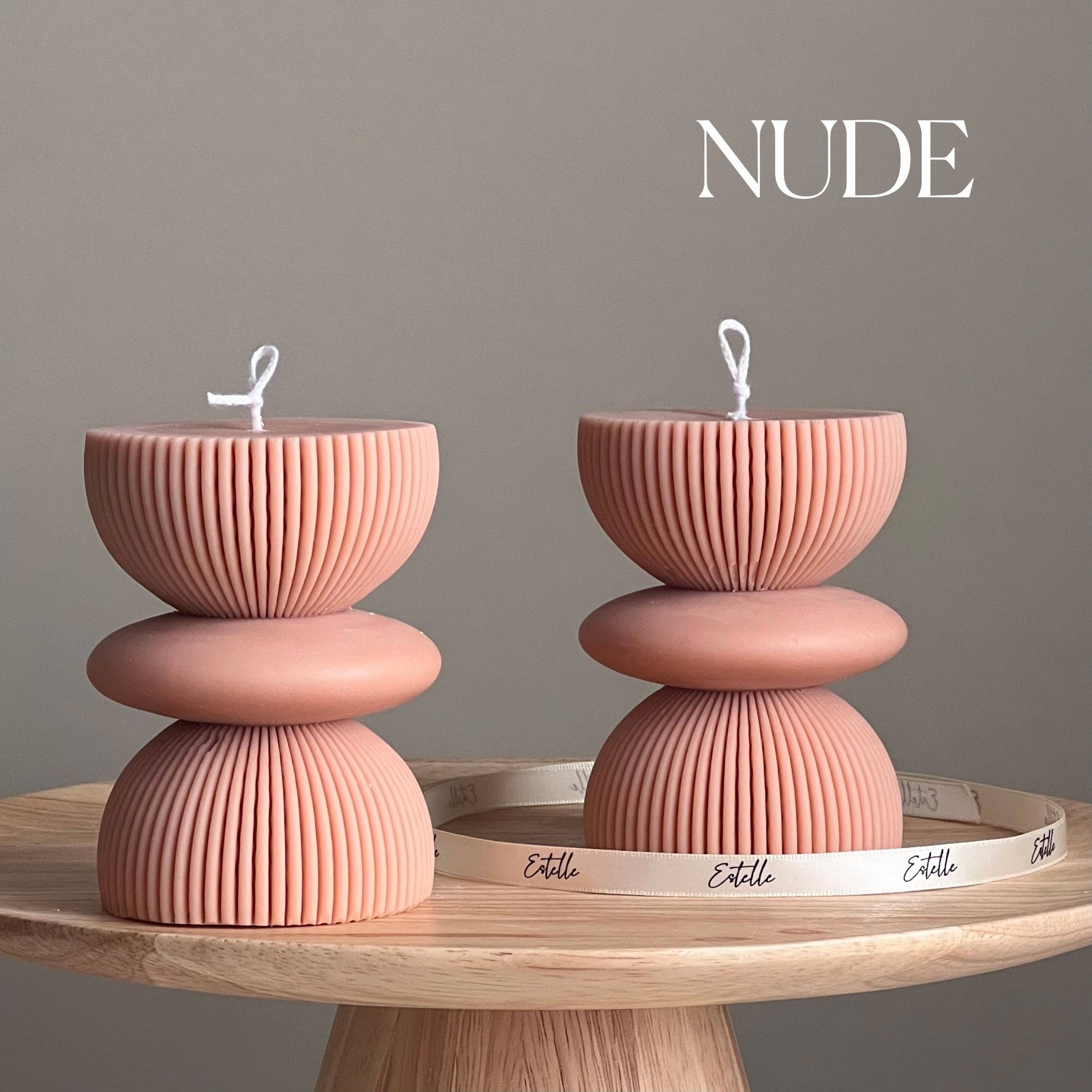 Geometric Pillar Candle: Cream / Vanilla&Cashmere *