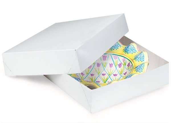 Recycled White Gift Boxes: White / 100 Pack / 6x6x6"