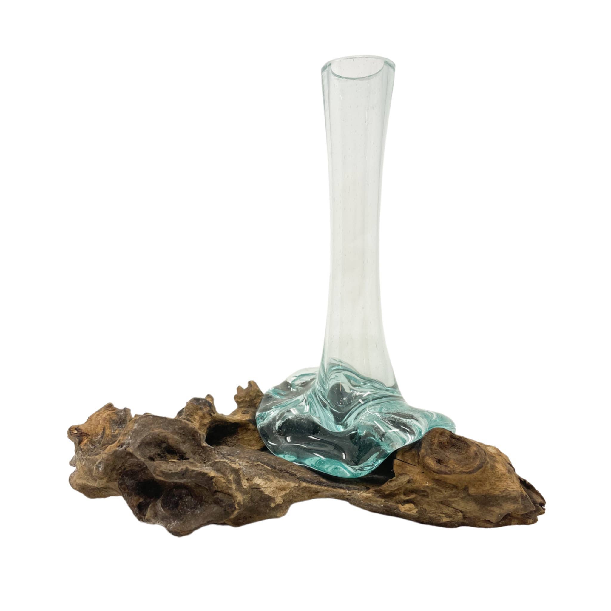 Flower Bud Vase-Driftwood & Glass *