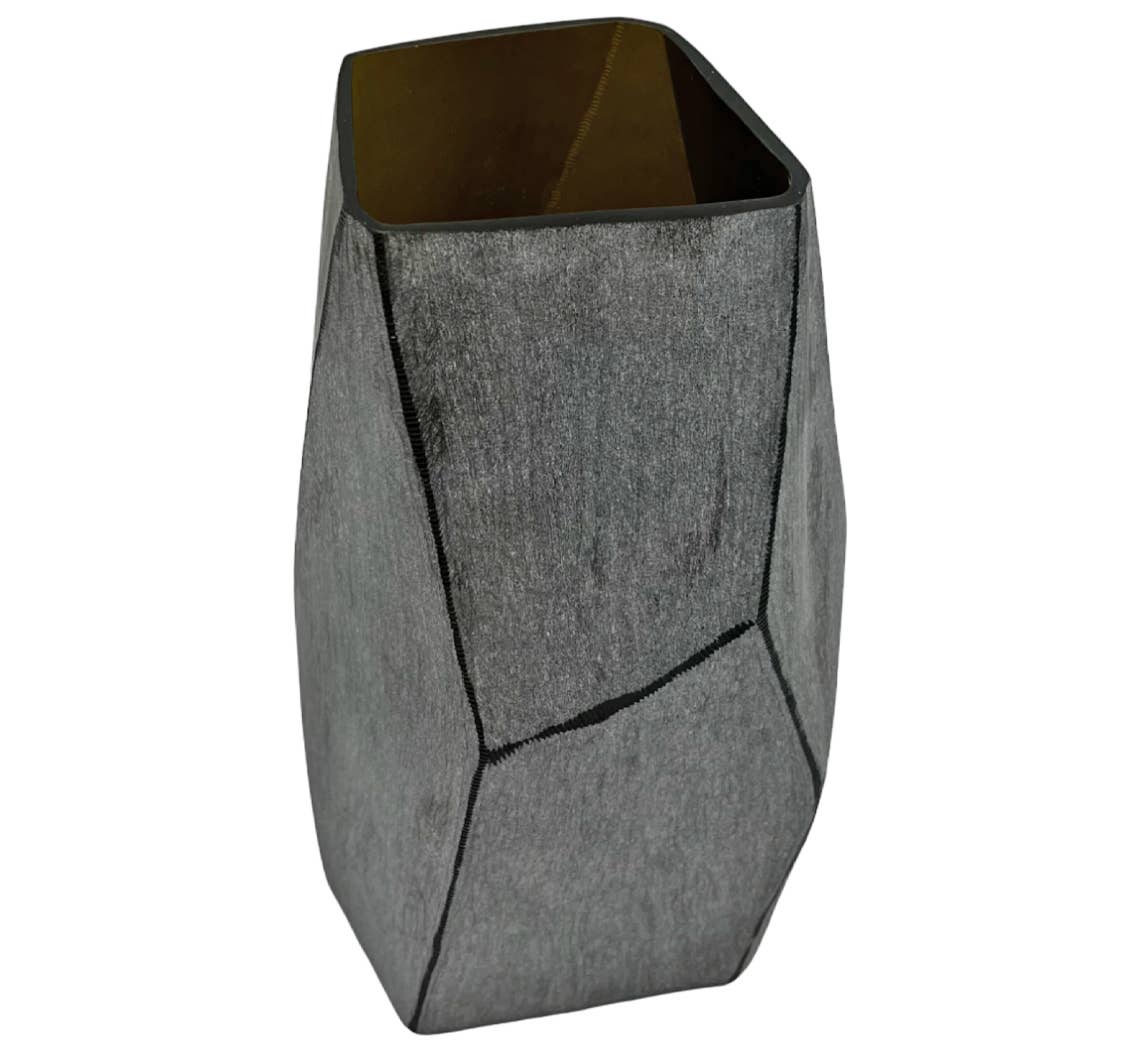 Decorative Handmade Glass Modern Vase in Grey: Small (9 in height) *