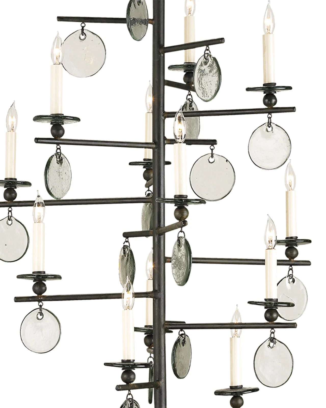Sethos Large Black Recycled Glass Chandelier by Currey & Co.