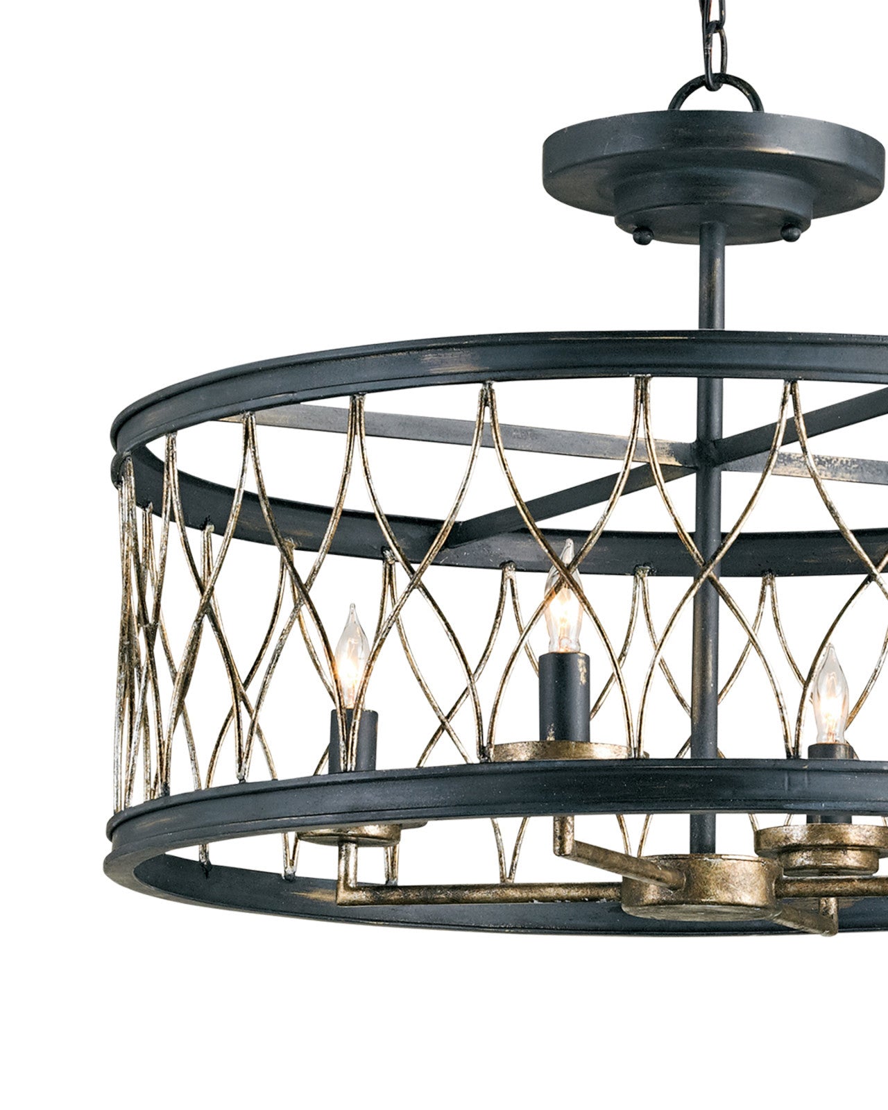 Crisscross Black Semi-Flush Mount by Currey & Co. *