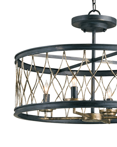 Crisscross Black Semi-Flush Mount by Currey & Co.