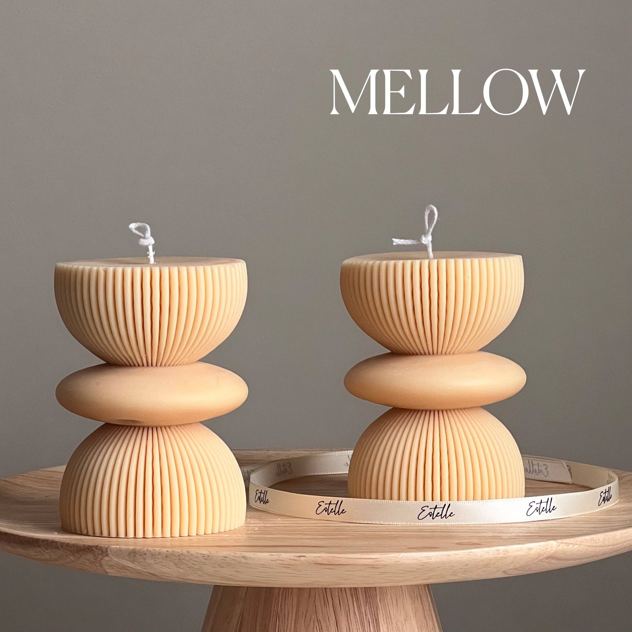 Geometric Pillar Candle: Cream / Vanilla&Cashmere *