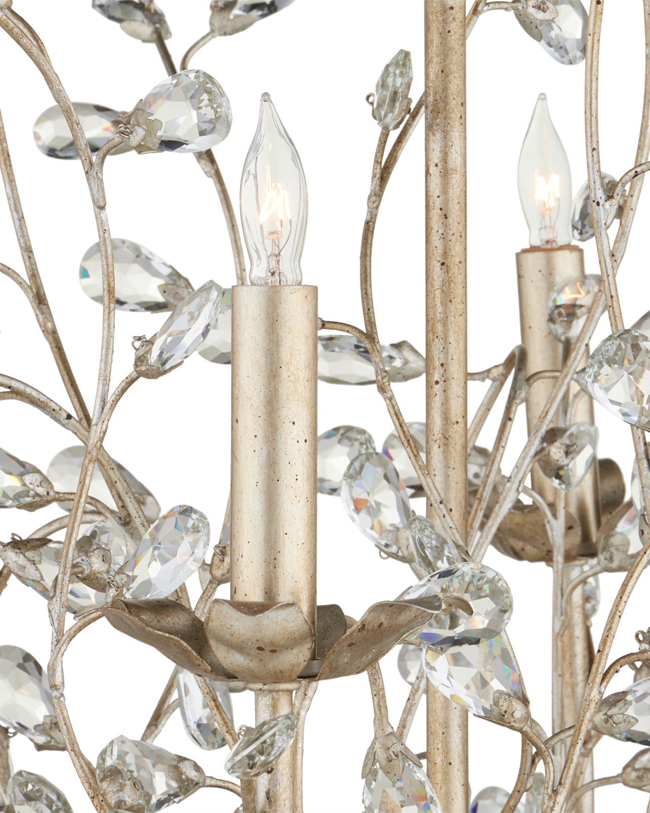 Crystal Bud Large Silver Chandelier by Currey & Co.