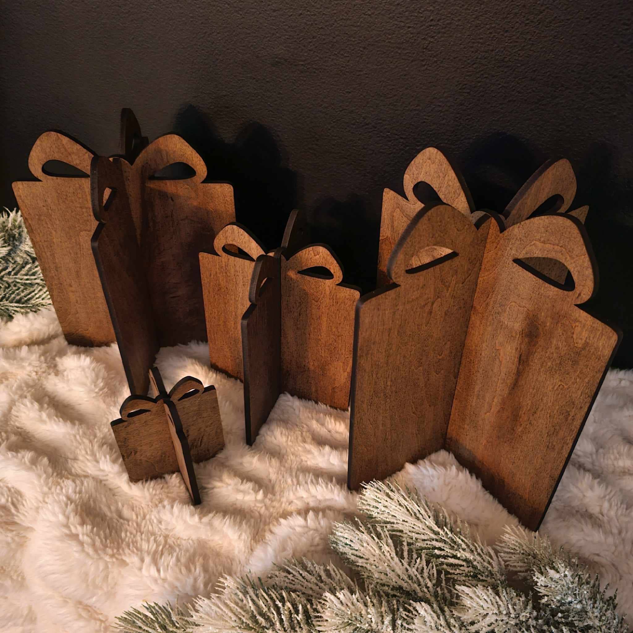3D Gift Christmas Decor Table Filler Holiday Decor *