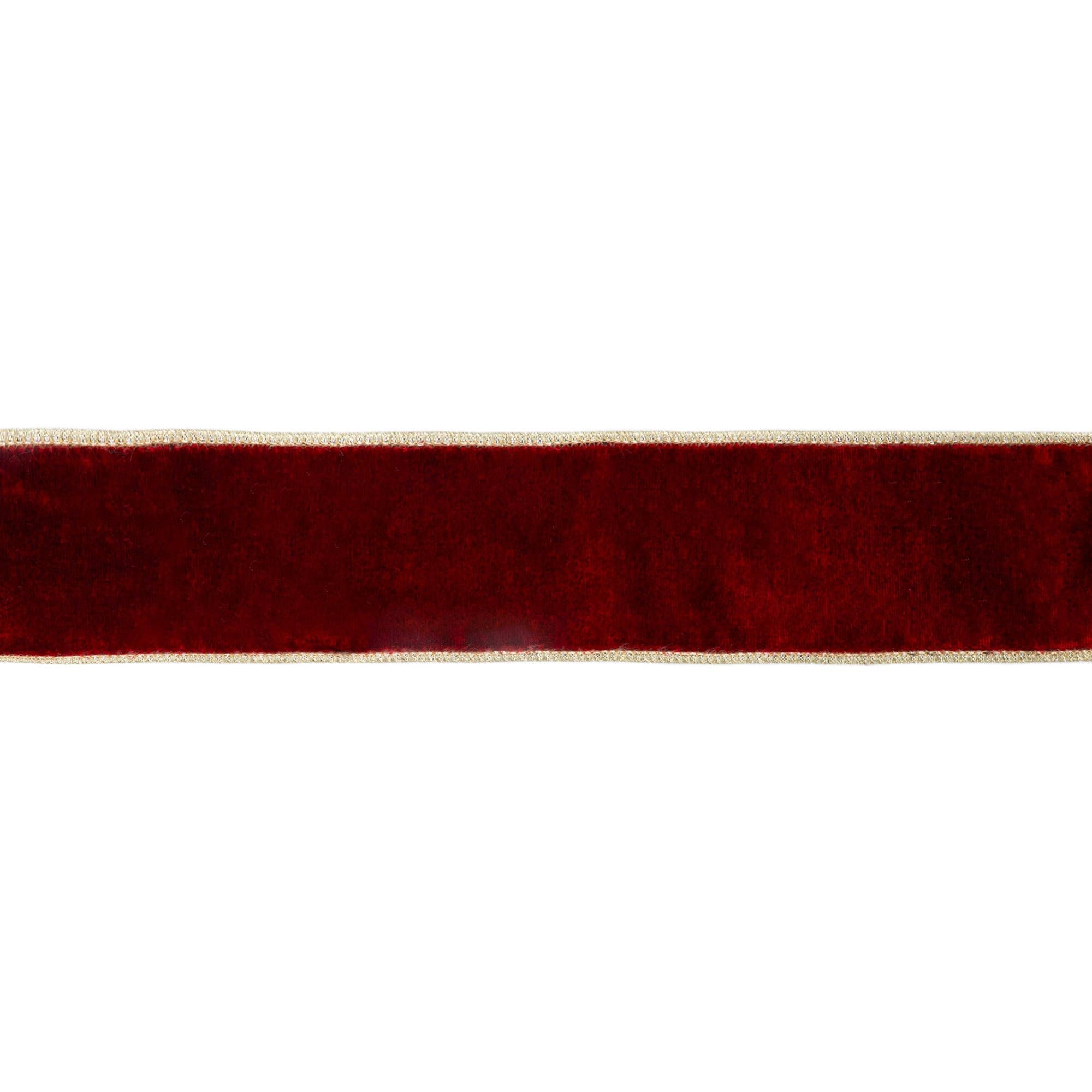 Premium Red Velvet Ribbon with Gold Metallic Backing