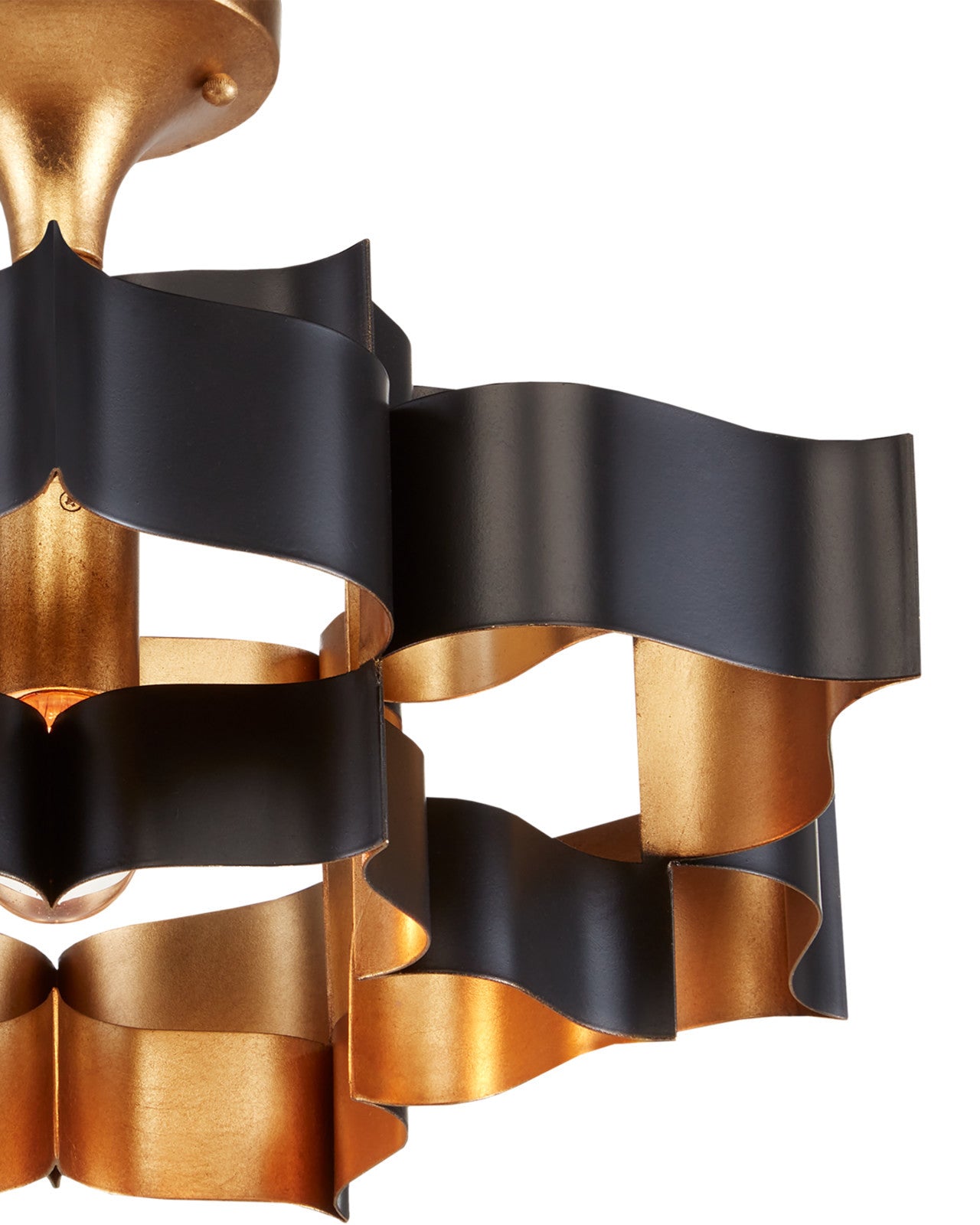 Grand Lotus Small Black Chandelier by Currey & Co. *