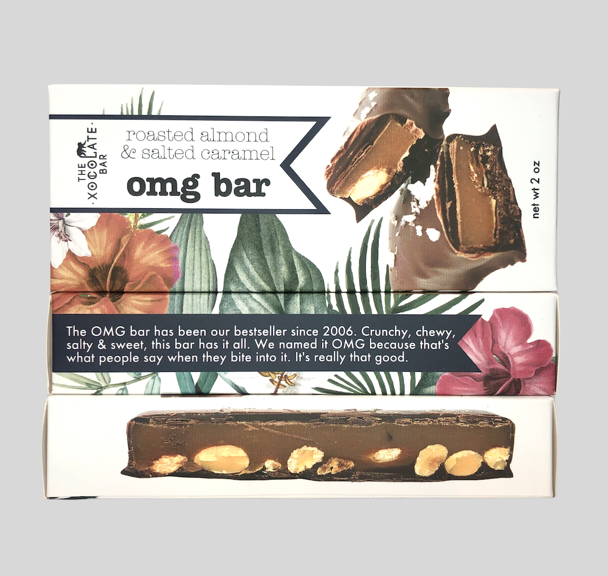 OMG Bar - Organic fair trade dark chocolate, caramel, almond