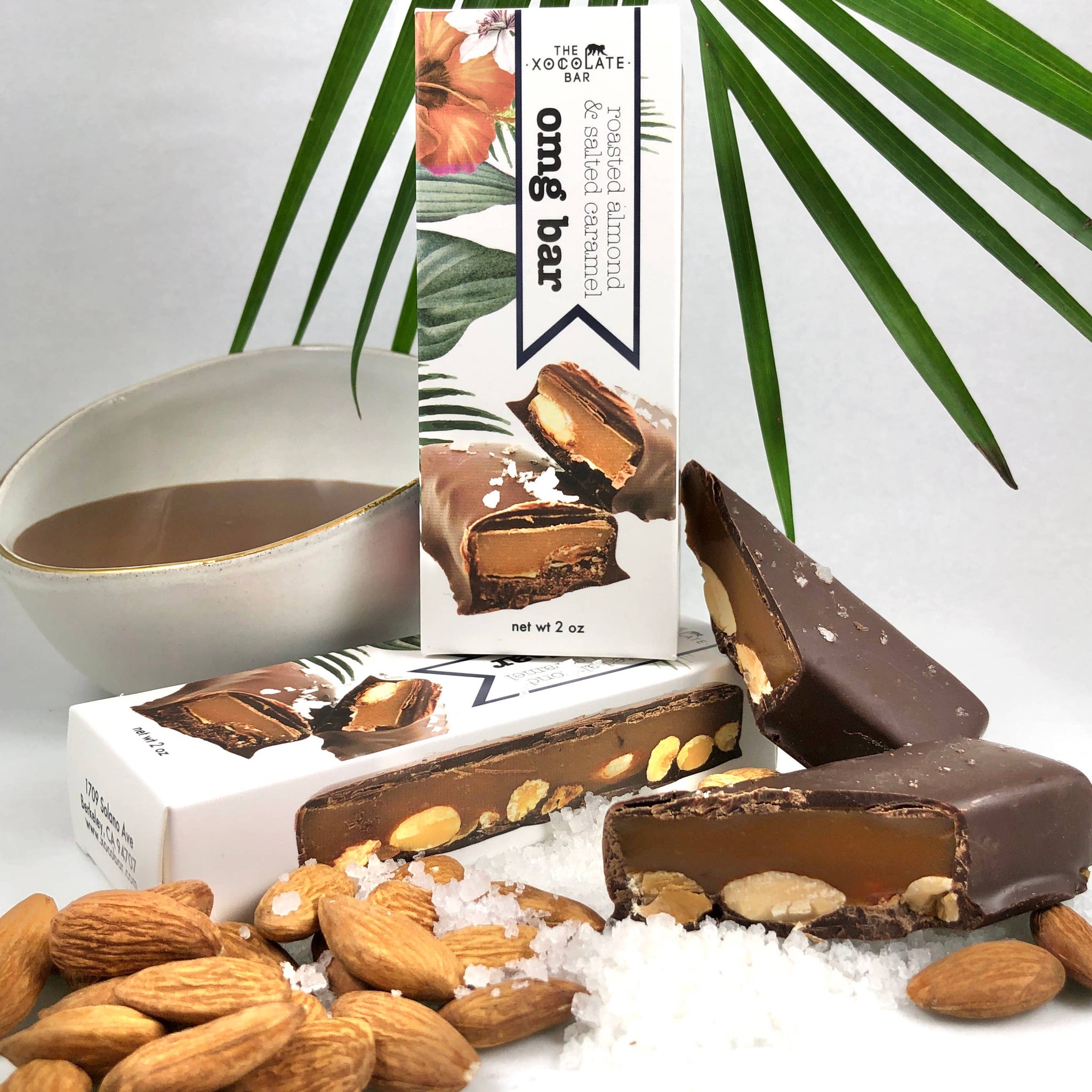 OMG Bar - Organic fair trade dark chocolate, caramel, almond