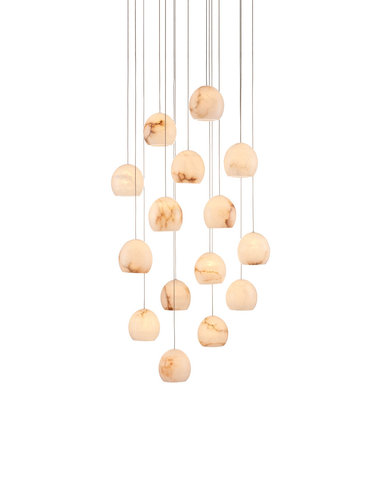 Lazio 15-Light Round Multi-Drop Pendant by Currey & Co.