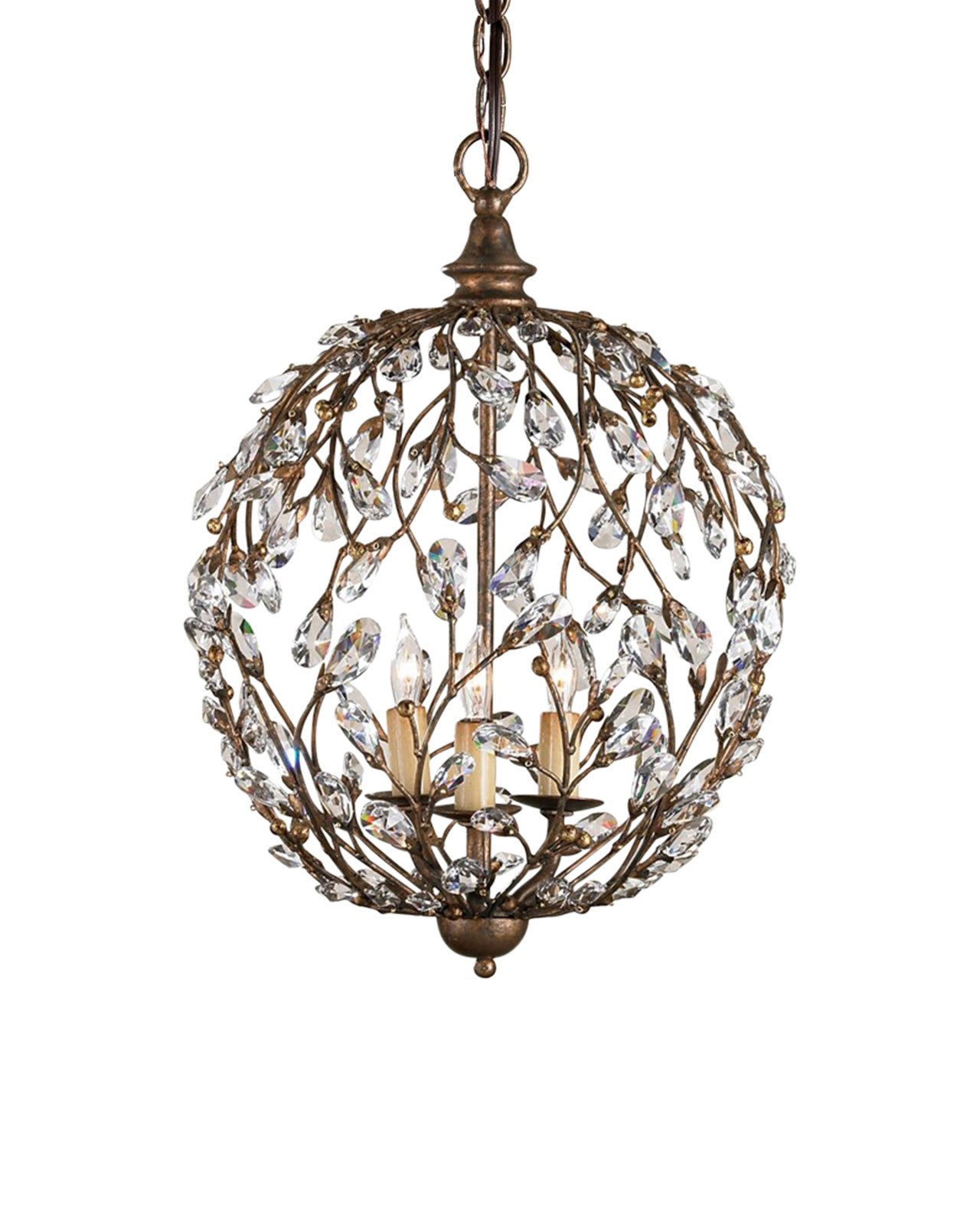 Crystal Bud Gold Orb Chandelier by Currey & Co.