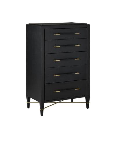 Verona Black Five-Drawer Chest by Currey & Co.