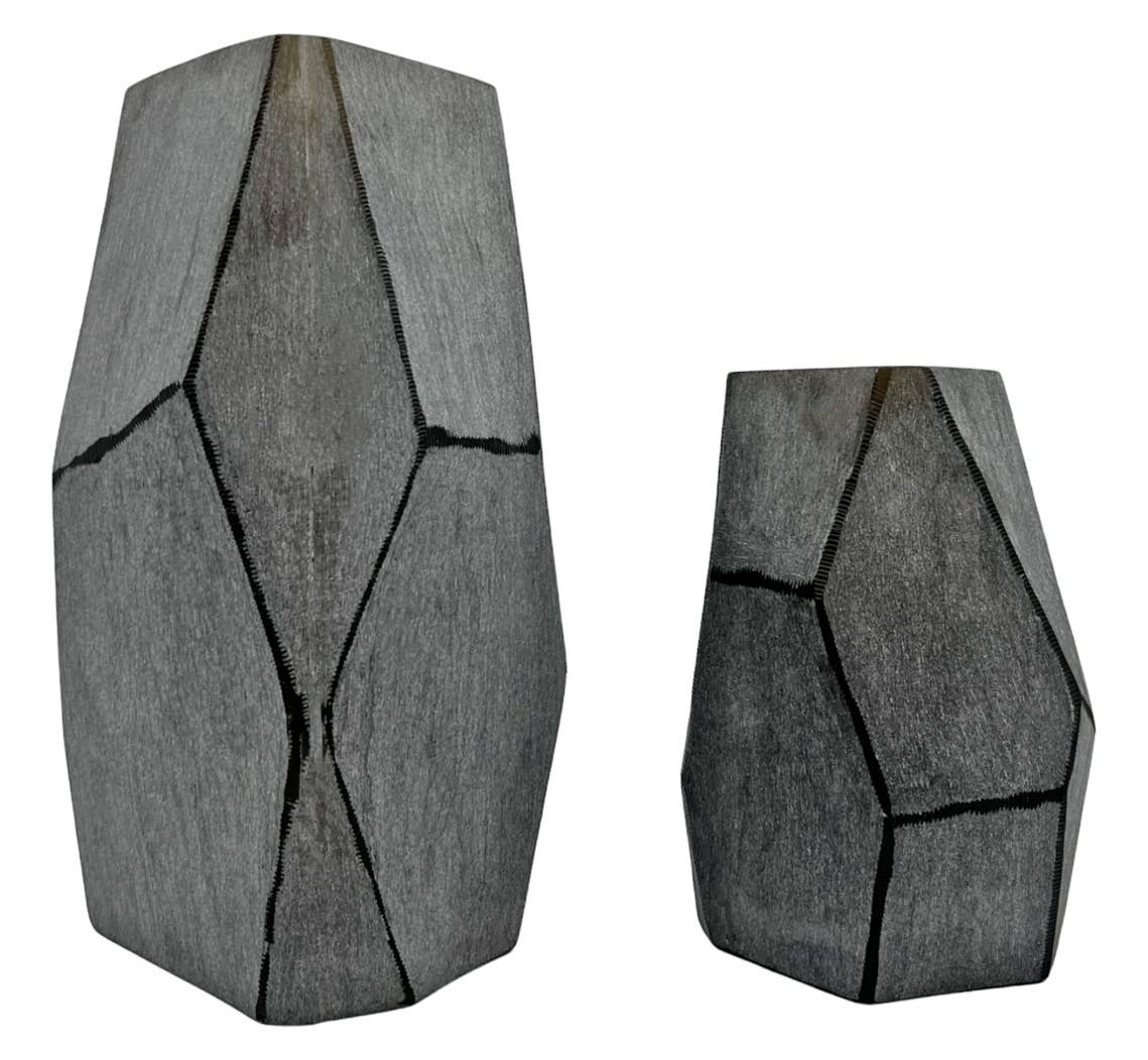 Decorative Handmade Glass Modern Vase in Grey: Small (9 in height) *