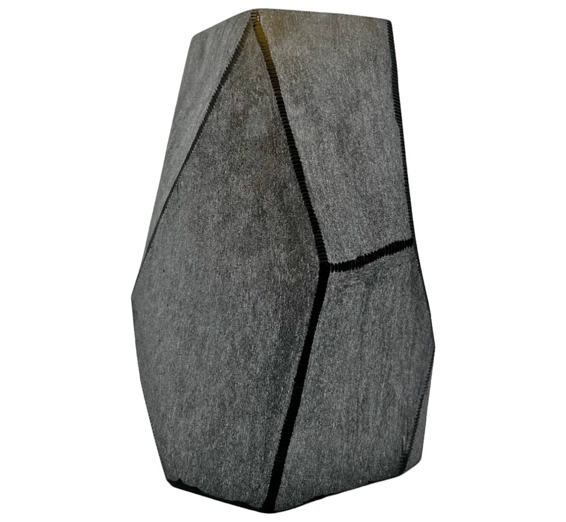 Decorative Handmade Glass Modern Vase in Grey: Small (9 in height) *