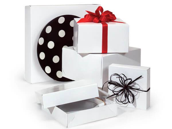 Recycled White Gift Boxes: White / 100 Pack / Assortment